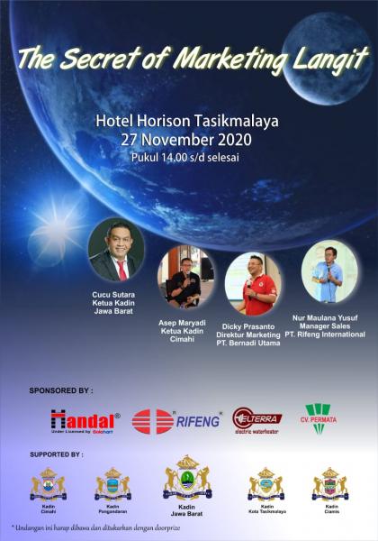 Kadin Jabar dan Cimahi Seminar Bertema The Secret of Marketing Langit, Yuk Ikutan